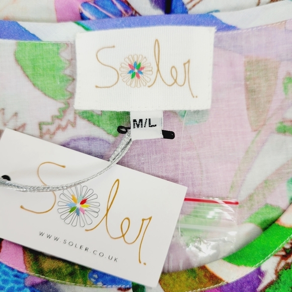 Soler London Romantic III Henley Button Midi Dress Size M/L Borgo Magic Pink - Picture 11 of 12